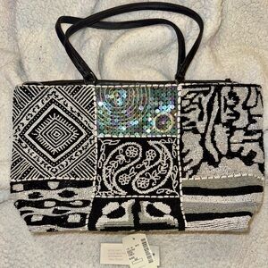 Black and White Patterned Tote Bag